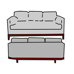 Gray Sofa Front & Back