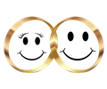 Female And Male Smileys Gold Rings
