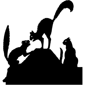 cat fight silhouette