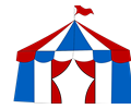 Red & Blue Circus Tent