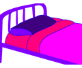 Purple Bed W Pink Covers