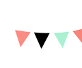 Coral, Mint, Black Bunting
