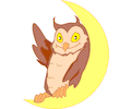 Owl on Moon