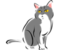 stylized grey cat