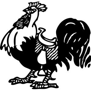 rooster with a saddle