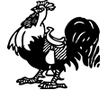 rooster with a saddle