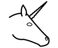 Unicorn head profile