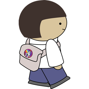 Walking character with backpack