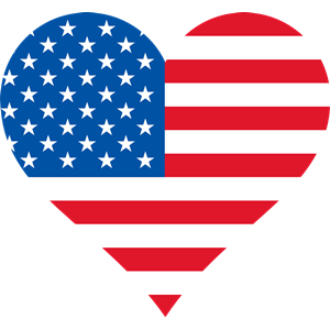 Stars and Stripes heart shaped, USA heart flag