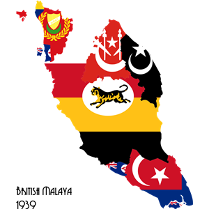 Flag-map of British Malaya, 1939