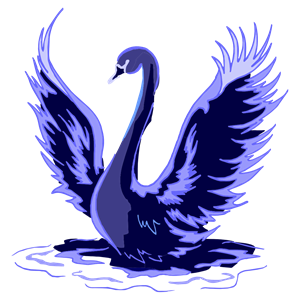 Stylized Blue Swan