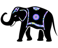 Ornamented Elephant Silhouette