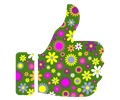Retro Floral Thumbs Up