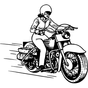 Lady on motorbike