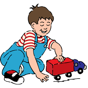 boy playing with toy truck