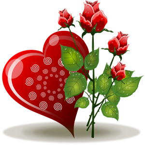 Coração e rosas - Hearth and red roses