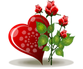 Coração e rosas - Hearth and red roses