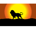 Low Poly Dusk Lion Silhouette