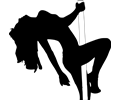 Silhouette of Stripper on a Pole