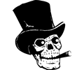 skull with top hat and cigar