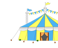 Blue & Yellow Big Circus Tent