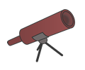Simple Braun Cartoony Telescope