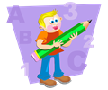 Boy With Giant Pencil