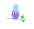 Purple Owl Blue Egg