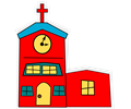Cartoon Church With A Cross