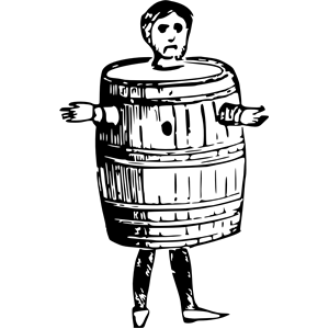 Man in barrel
