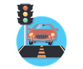 Car And Traffic Light Icon