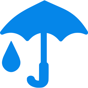 Blue Umbrella And Raindrop icon
