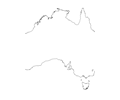 australia outline without boundaries