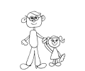 father daughter line art ArtFavor Dad holding daughters hand