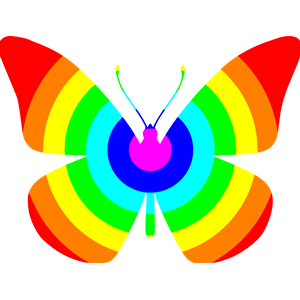 Butterly with seven rainbow colors