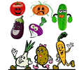 collection of cartoon vegetables