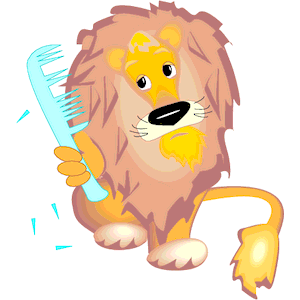Lion Combing Mane