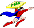 Super Hero Delivering Pizza