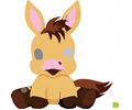 Baby Horse Cartoon Illustration Pony Very Cute