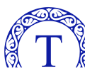 Letter T Blue Monogram
