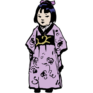 Little Girl in Kimono Colour