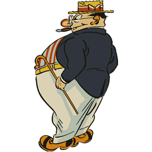 Fat man with a cigar (colour)