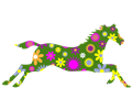 Retro Floral Galloping Horse