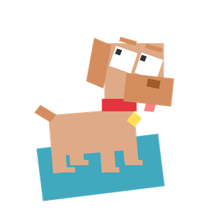 Square Animal Cartoon Dog