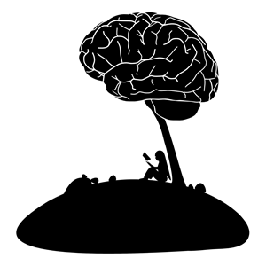 Girl Reading Book Under A Brain Tree
