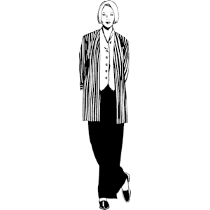 Woman in Striped Jacket