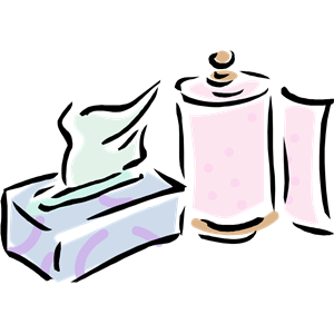 Kleenex box and household paper