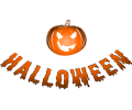Halloween logo with jack-o'-lantern