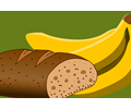 Bread and banana as still life