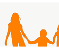 Kids Holding Hands Orange